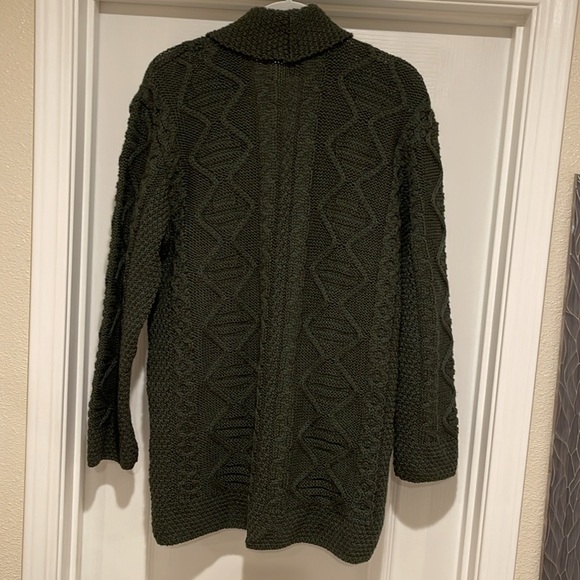 Inis Crafts Cardigan Sweater Green Wool Size Large - Picture 5 of 9